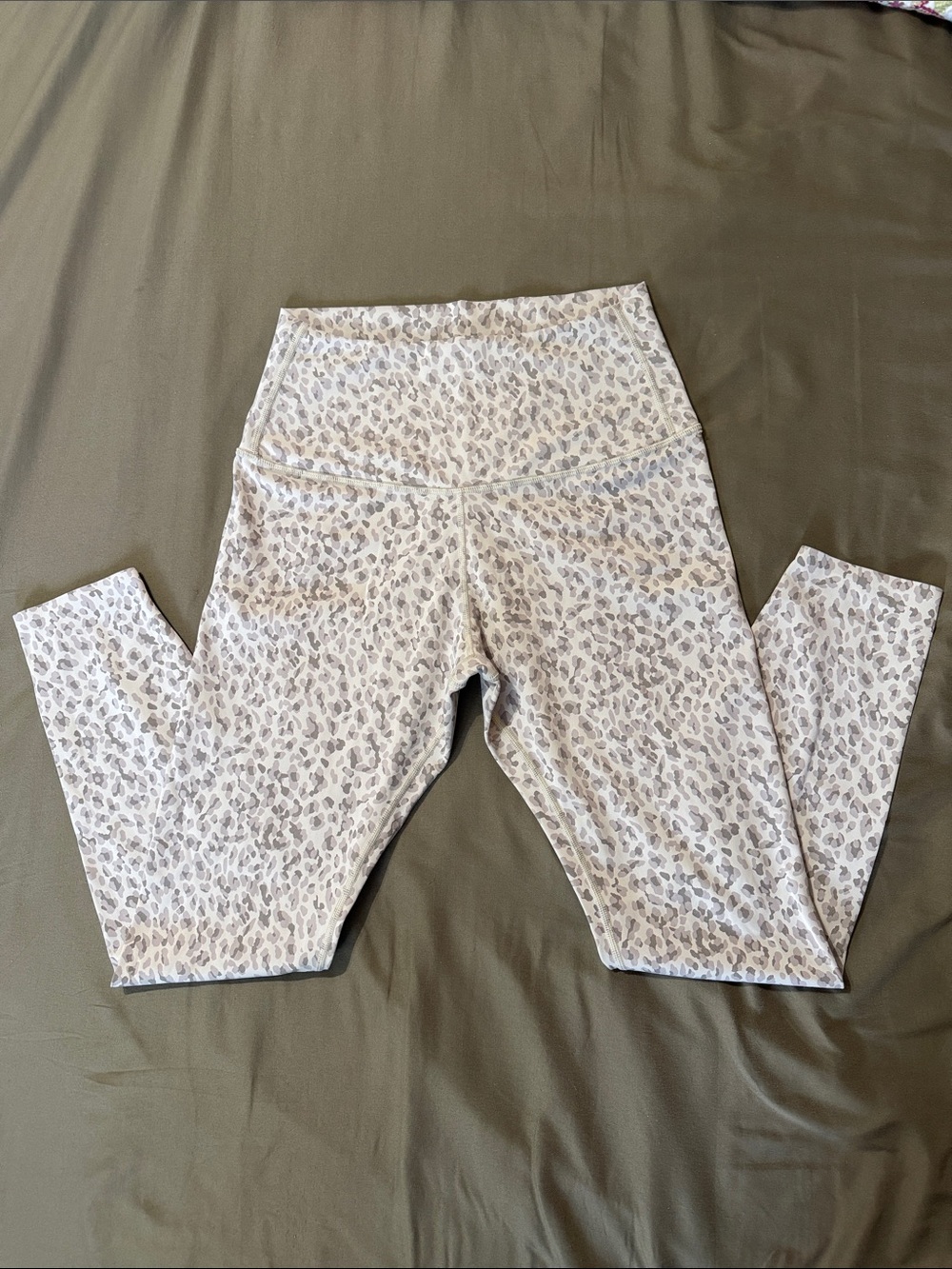 High-Rise Leopard Print Tavi Leggings - Cream Taupe